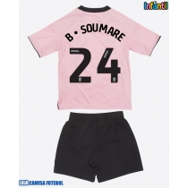 Camisa de Futebol Leicester City Boubakary Soumare #24 Equipamento Alternativo Infantil 2025-26 Manga Curta (+ Calças curtas)